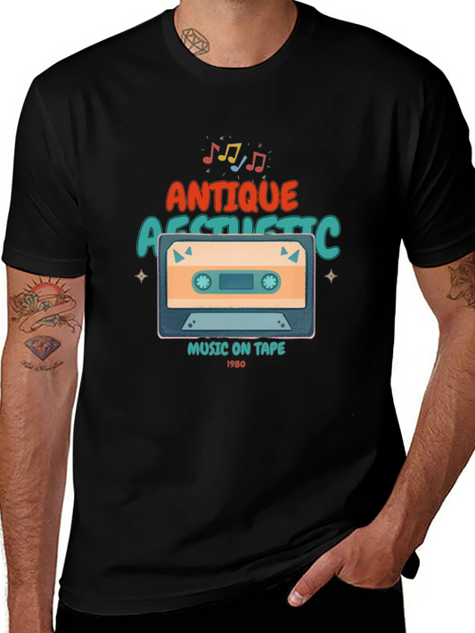Vintage Antique Aesthetic Music on Tape T-Shirt