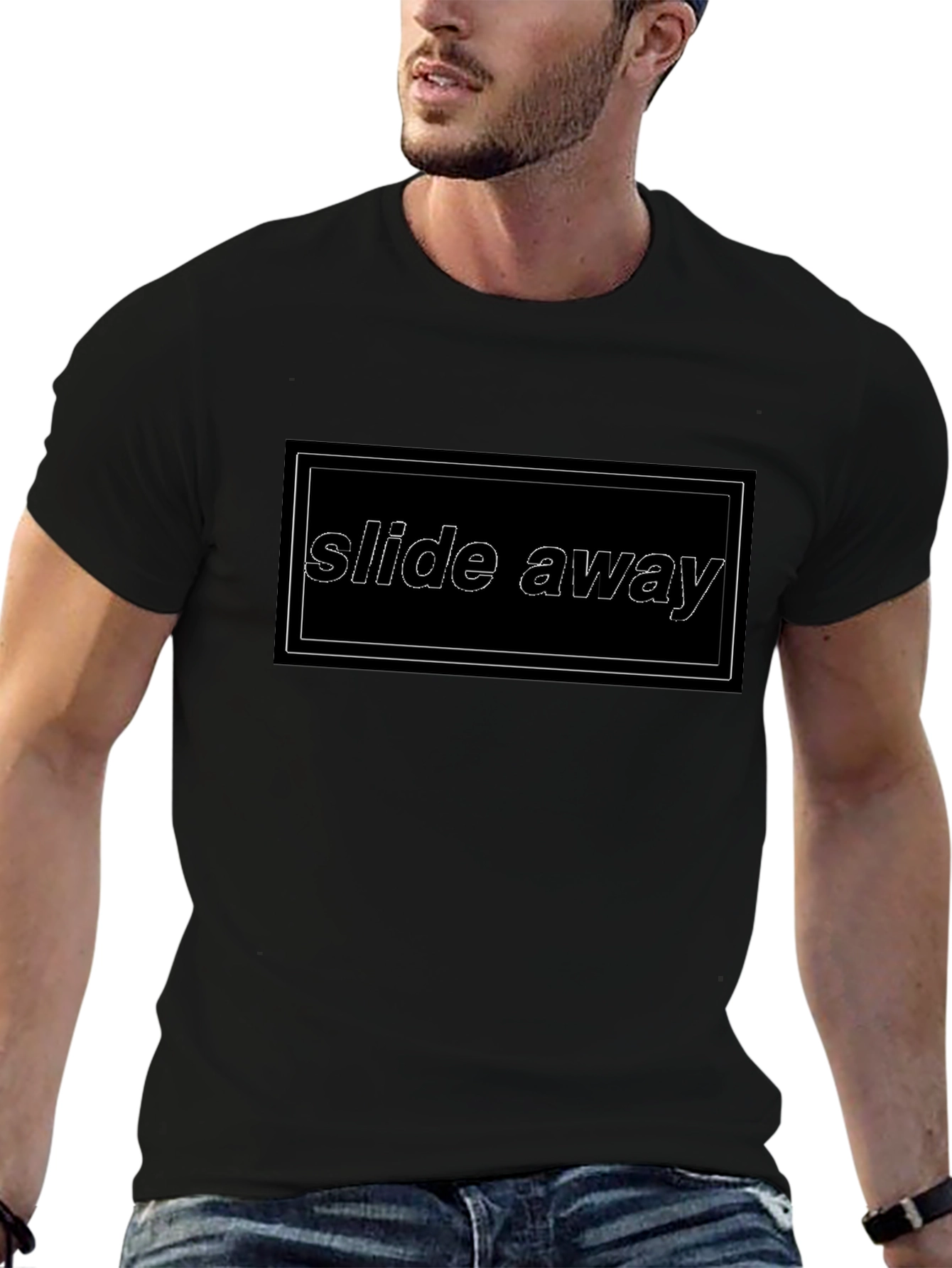 Slide Away Black Graphic Tee
