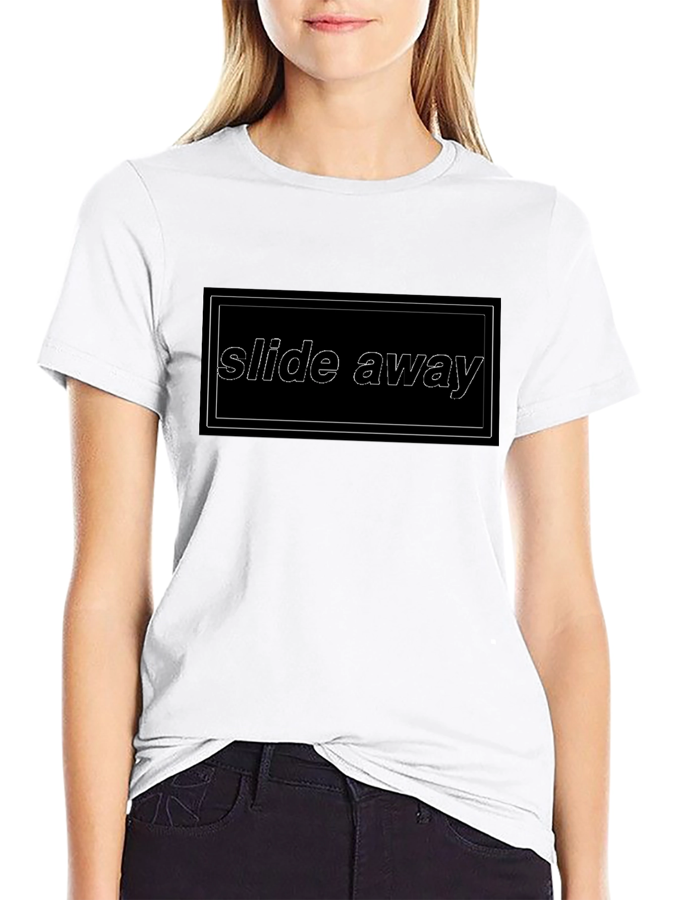 Slide Away Black Graphic Tee