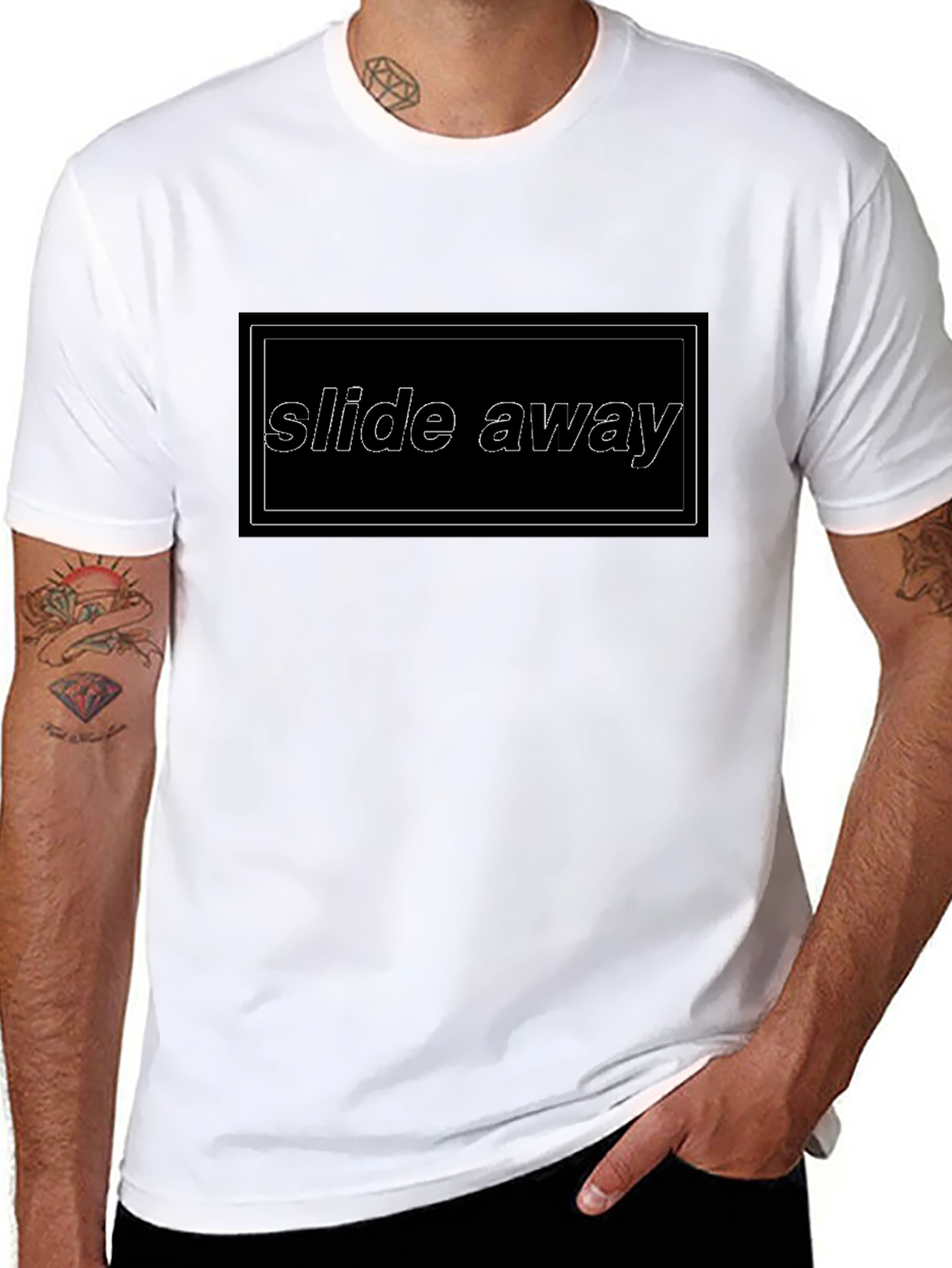 Slide Away Black Graphic Tee