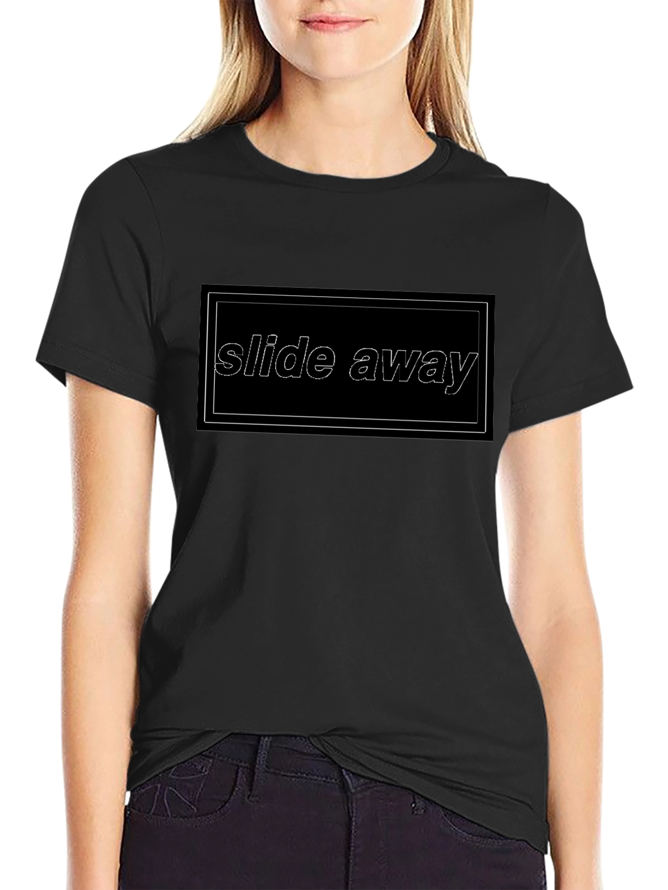 Slide Away Black Graphic Tee