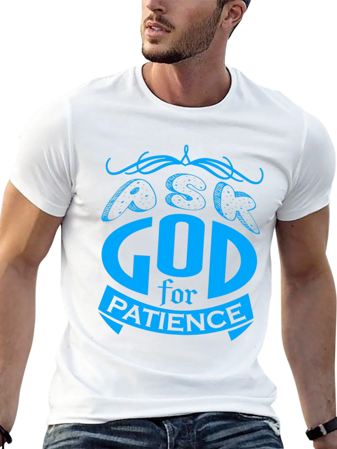 Ask God For Patience T-Shirt - Black