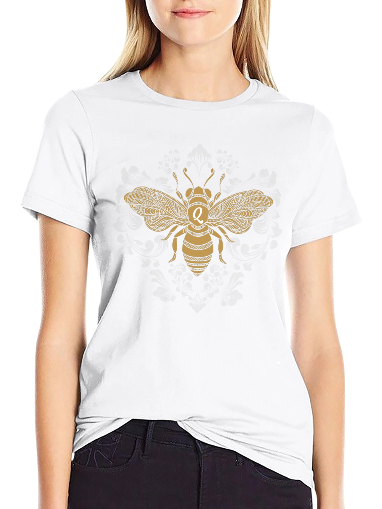 Gold Bee Graphic T-Shirt - Black