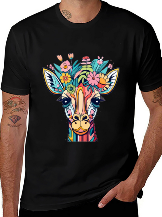 Giraffe Floral Graphic Tee