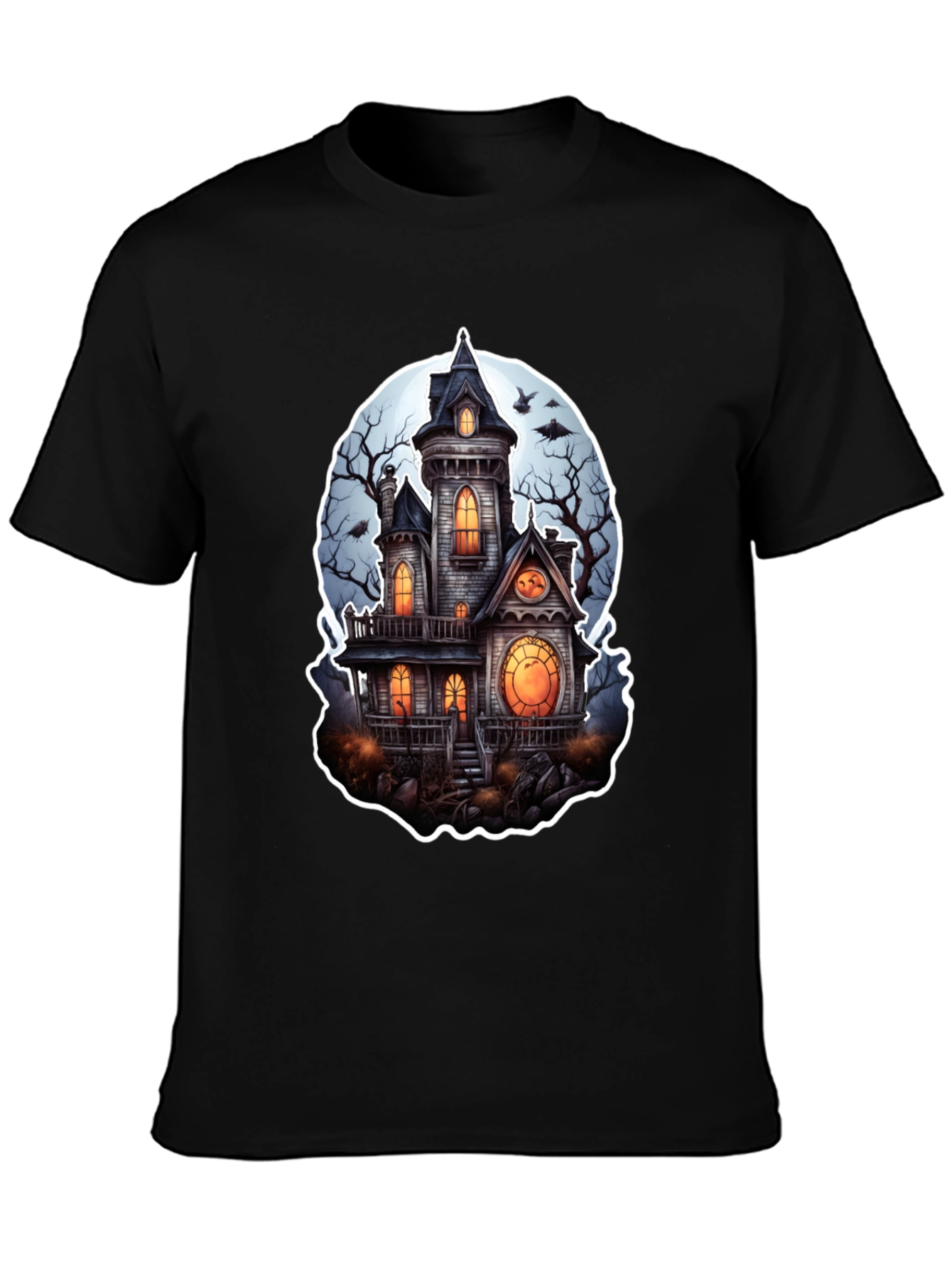 Spooky Haunted House Graphic T-Shirt - Halloween Tee
