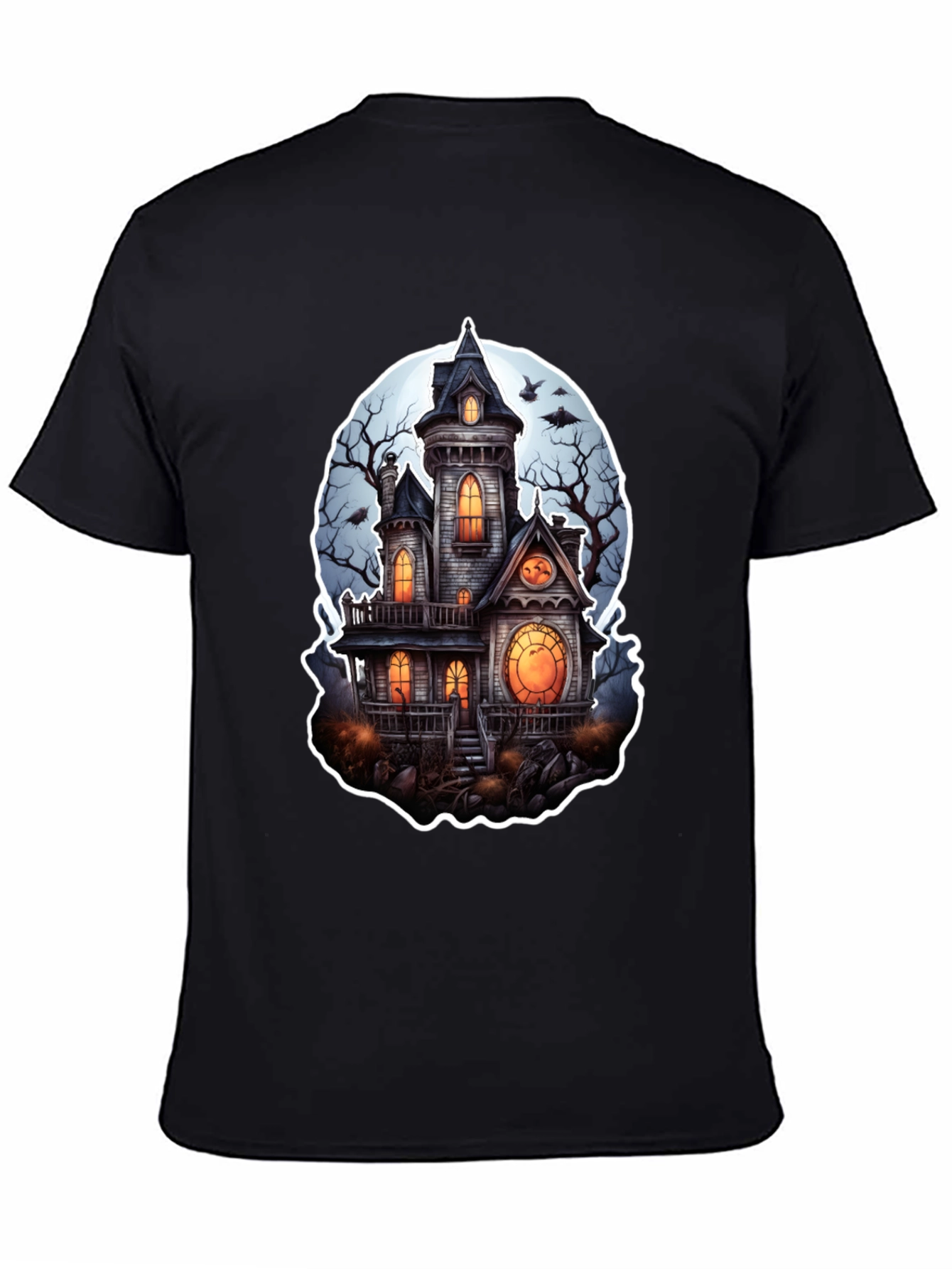 Spooky Haunted House Graphic T-Shirt - Halloween Tee