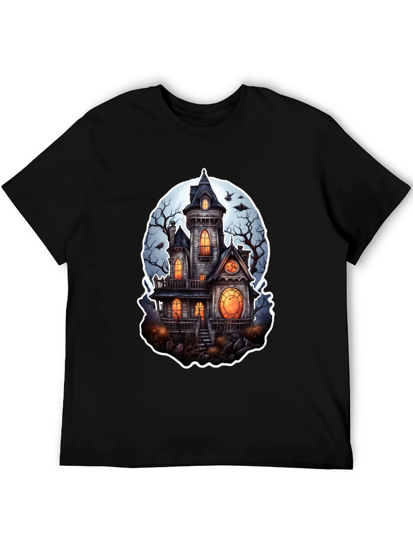 Spooky Haunted House Graphic T-Shirt - Halloween Tee