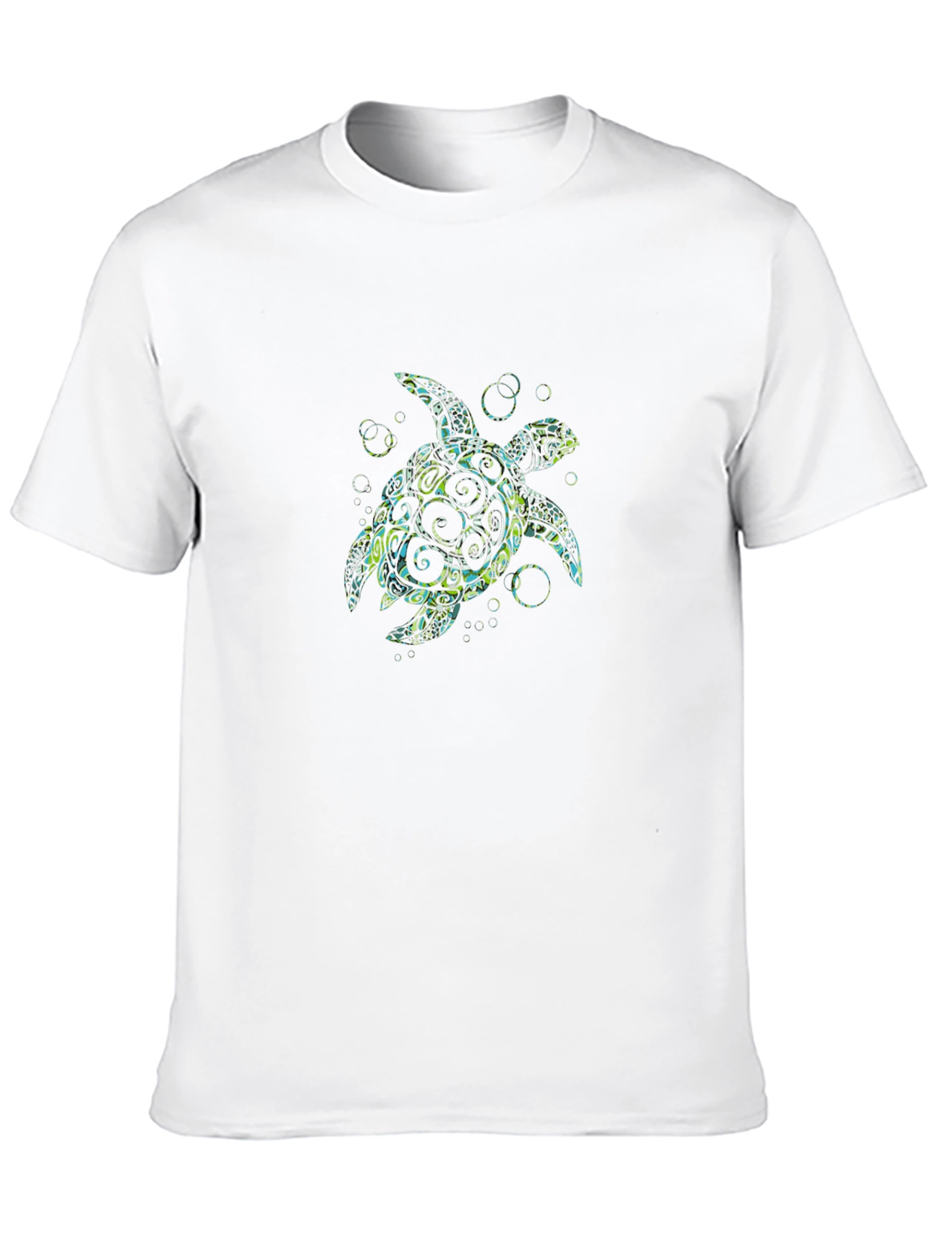 Tribal Sea Turtle Graphic Black T-Shirt