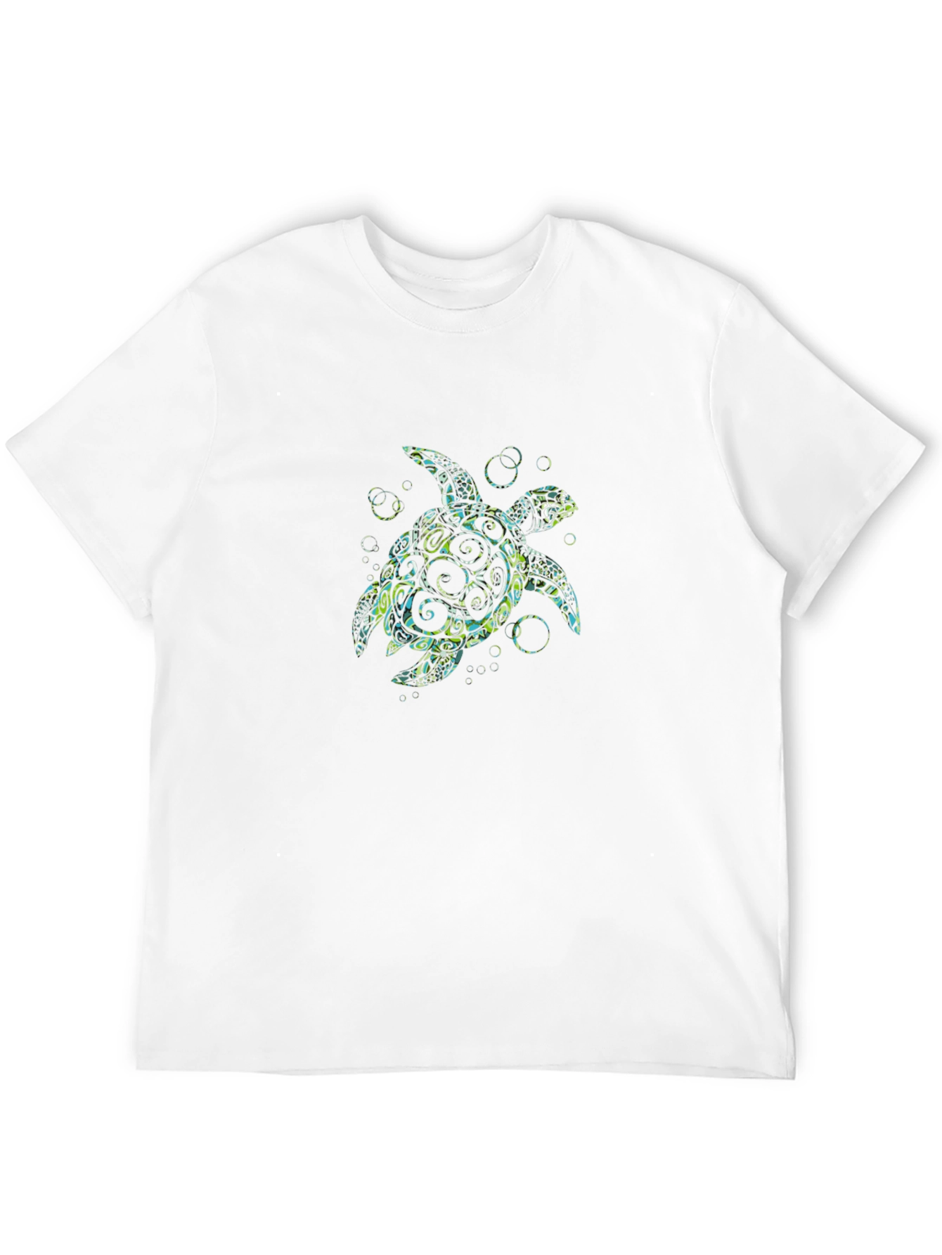 Tribal Sea Turtle Graphic Black T-Shirt