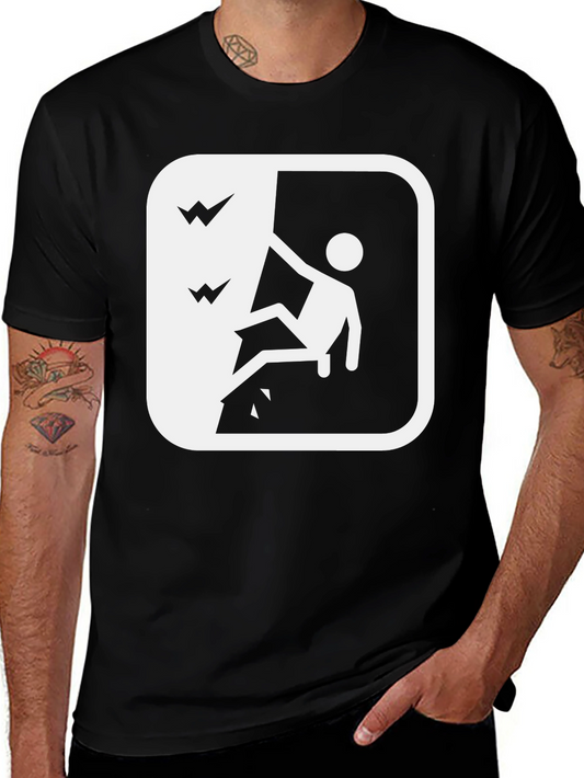 Rock Climbing T-Shirt - Black Graphic Tee for Adventure