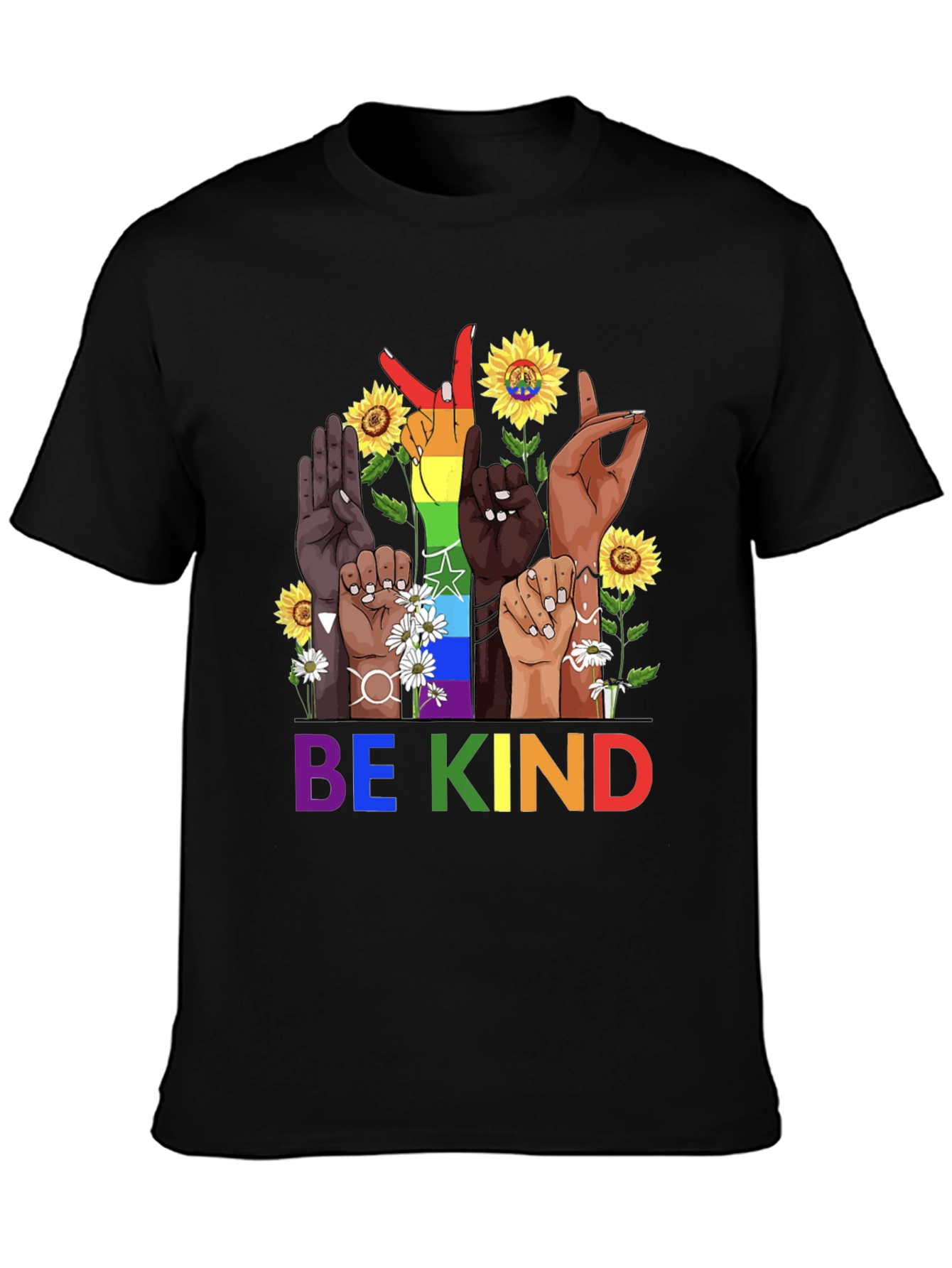 Be Kind Diversity Hands Graphic Tee - Unisex