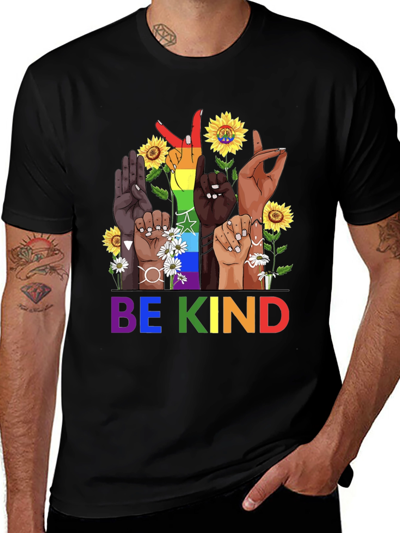 Be Kind Diversity Hands Graphic Tee - Unisex