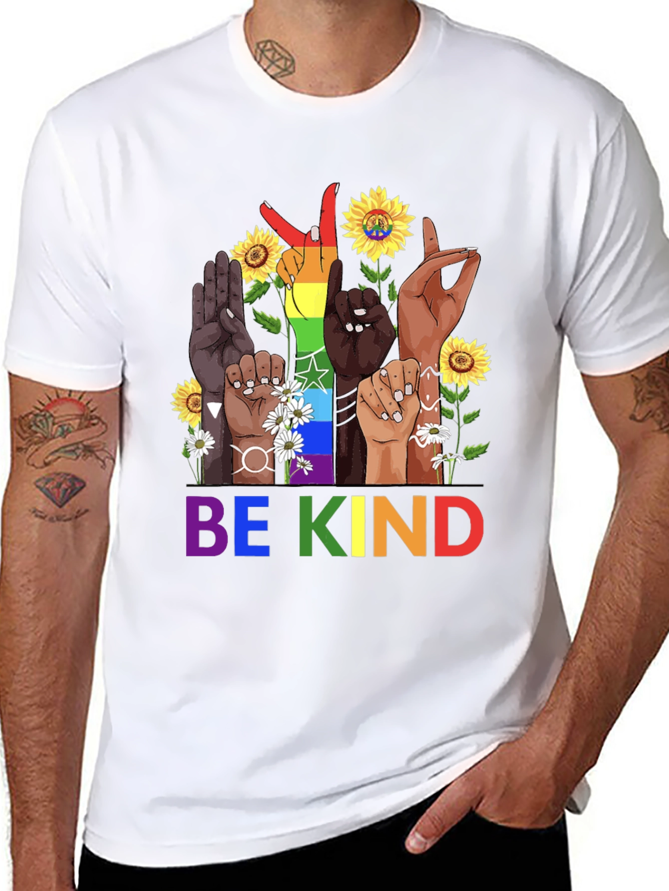 Be Kind Diversity Hands Graphic Tee - Unisex