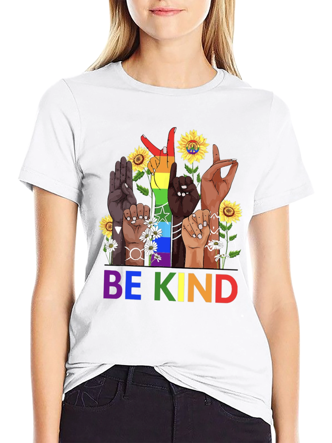 Be Kind Diversity Hands Graphic Tee - Unisex