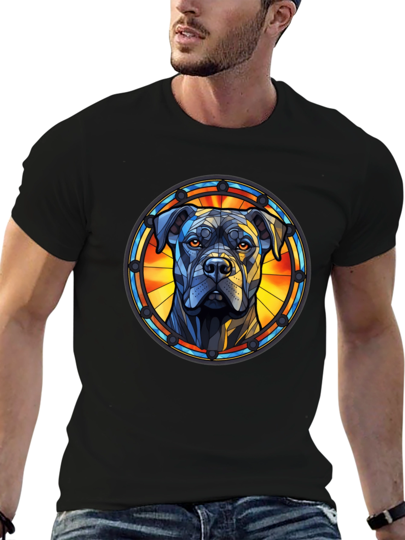 Dog Stained Glass Style Tee