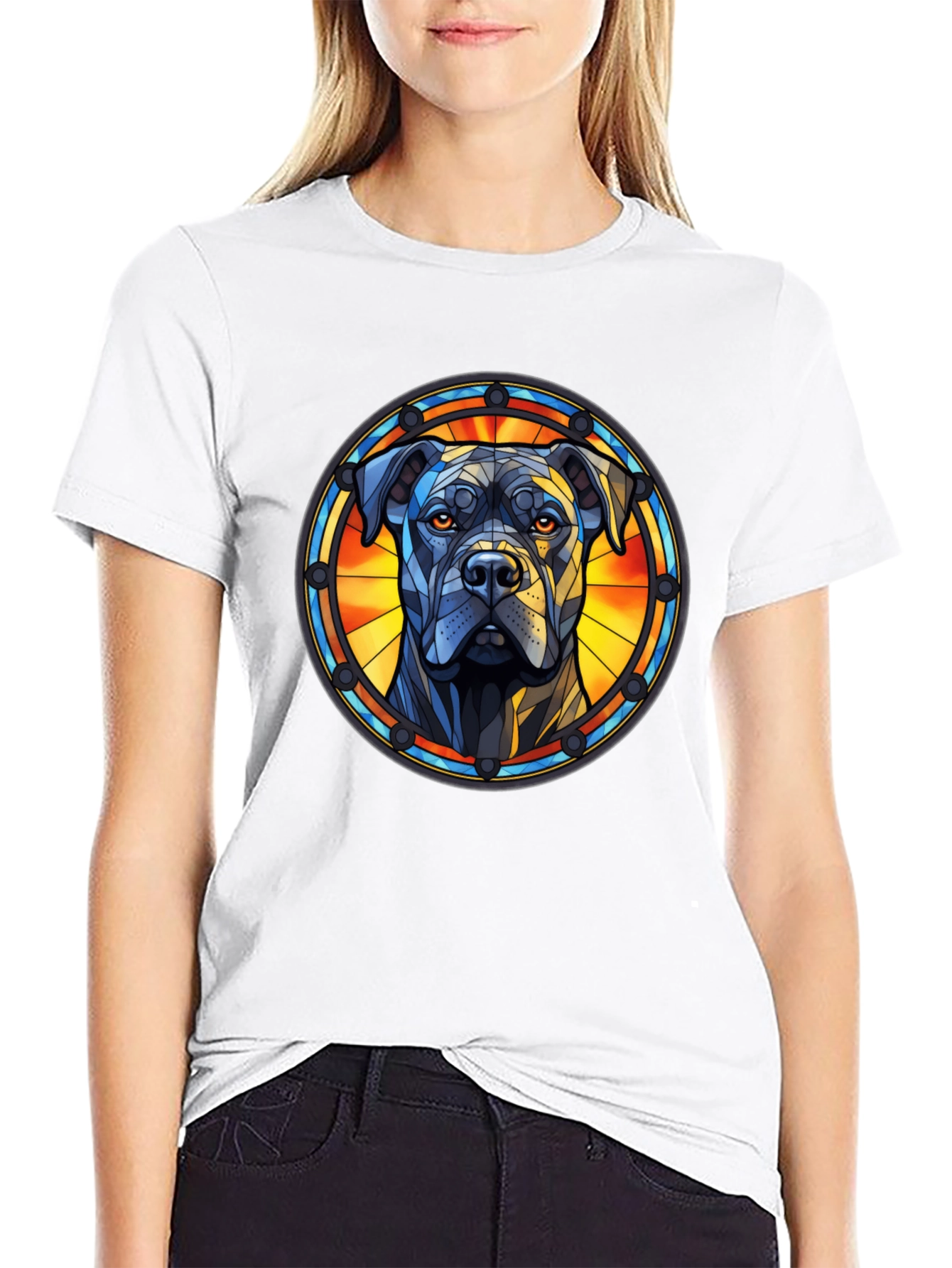 Dog Stained Glass Style Tee