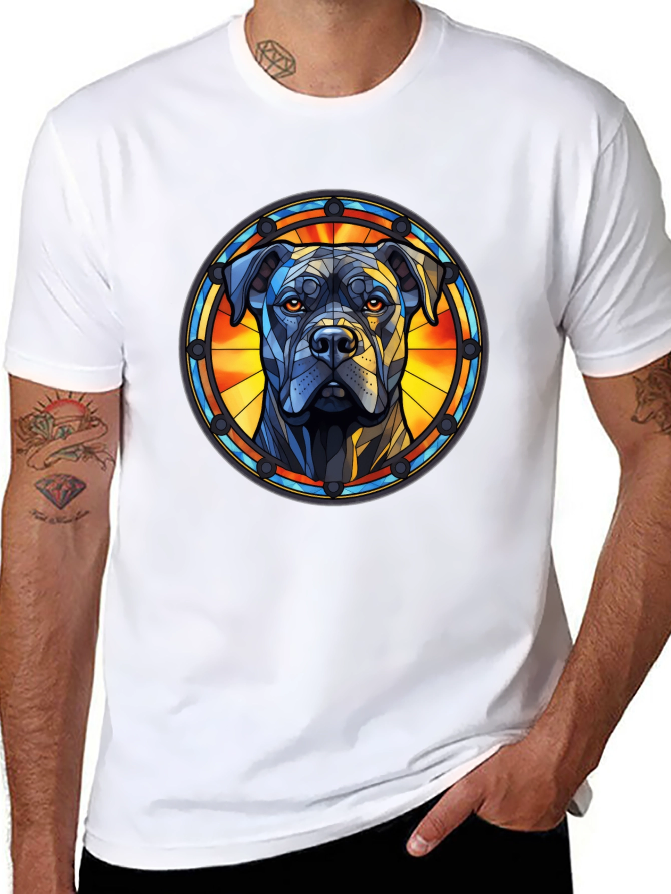 Dog Stained Glass Style Tee