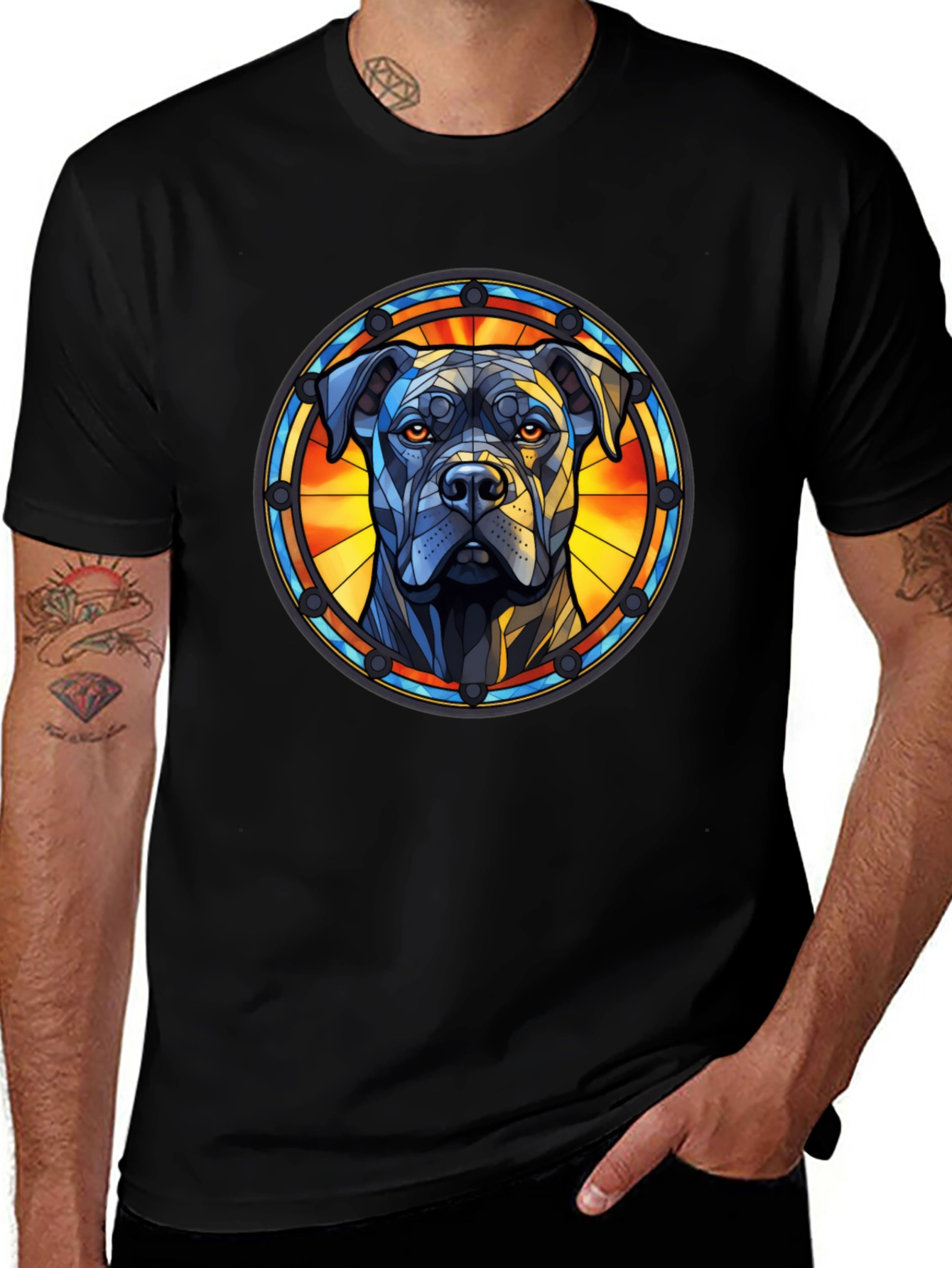 Dog Stained Glass Style Tee