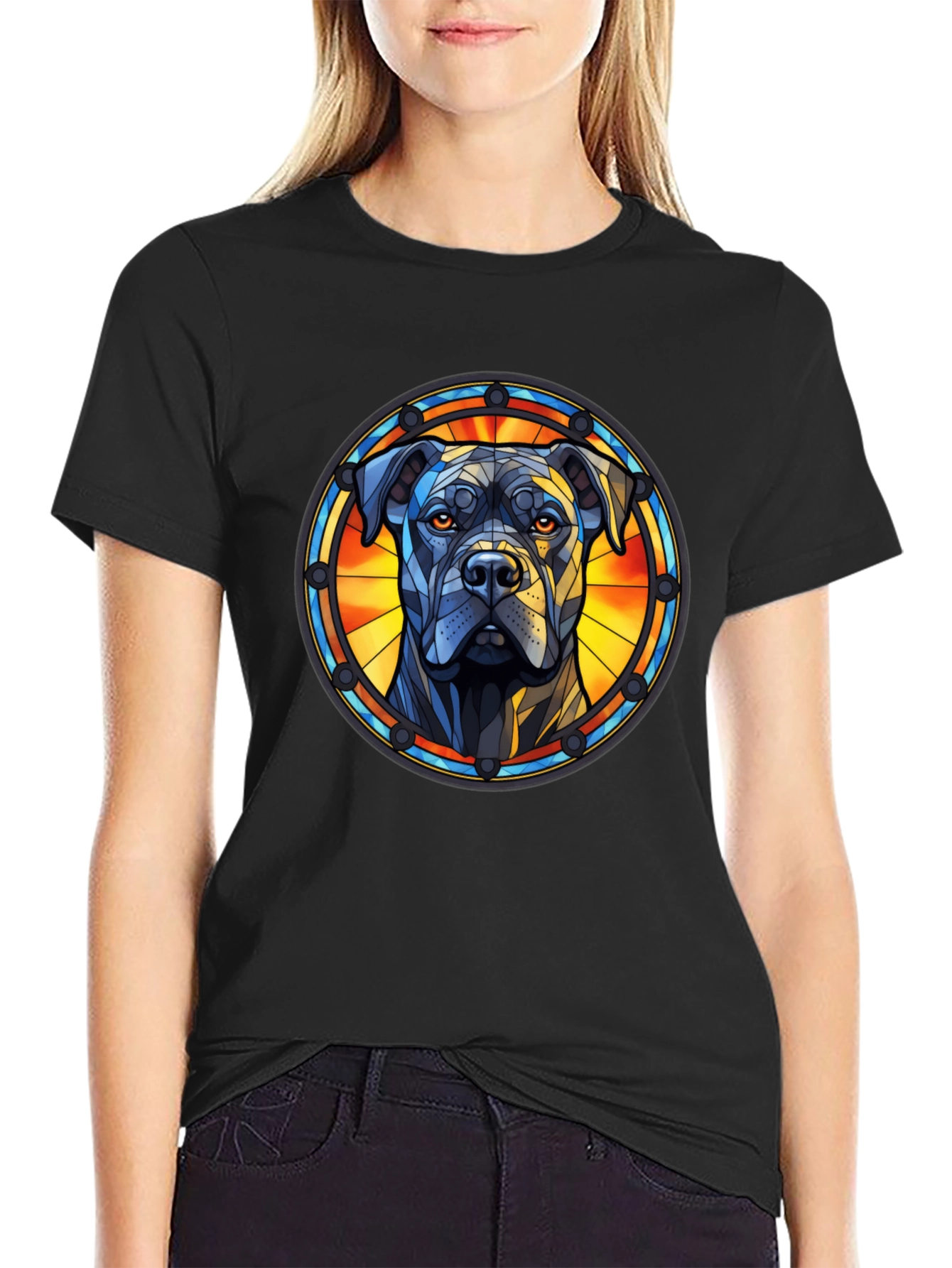 Dog Stained Glass Style Tee