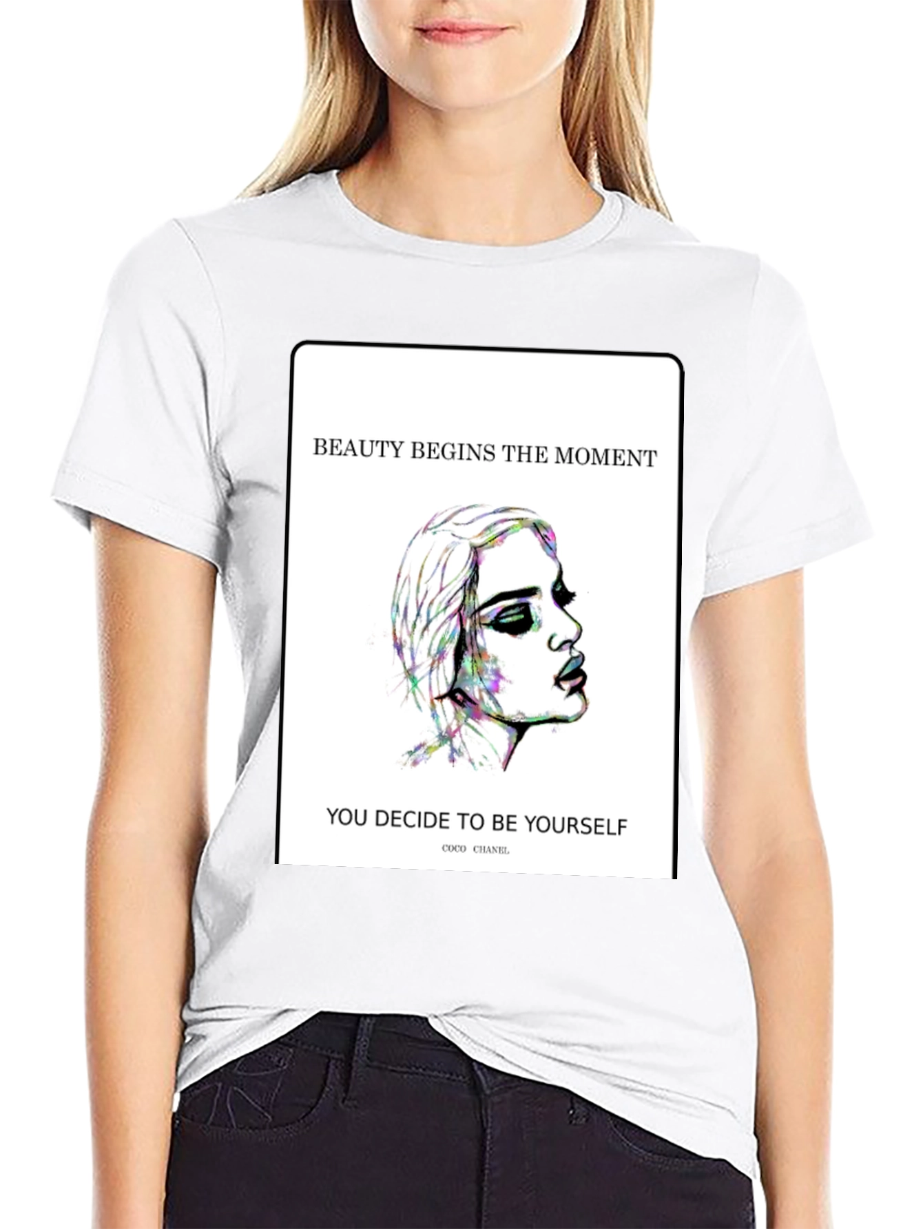 Beauty Quote Graphic Tee - Coco Chanel T-Shirt