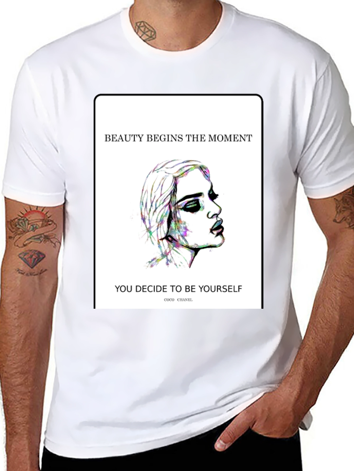 Beauty Quote Graphic Tee - Coco Chanel T-Shirt