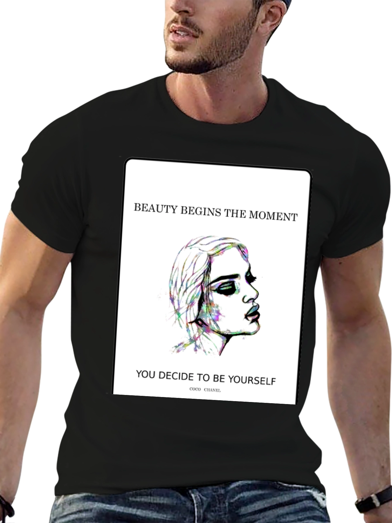 Beauty Quote Graphic Tee - Coco Chanel T-Shirt