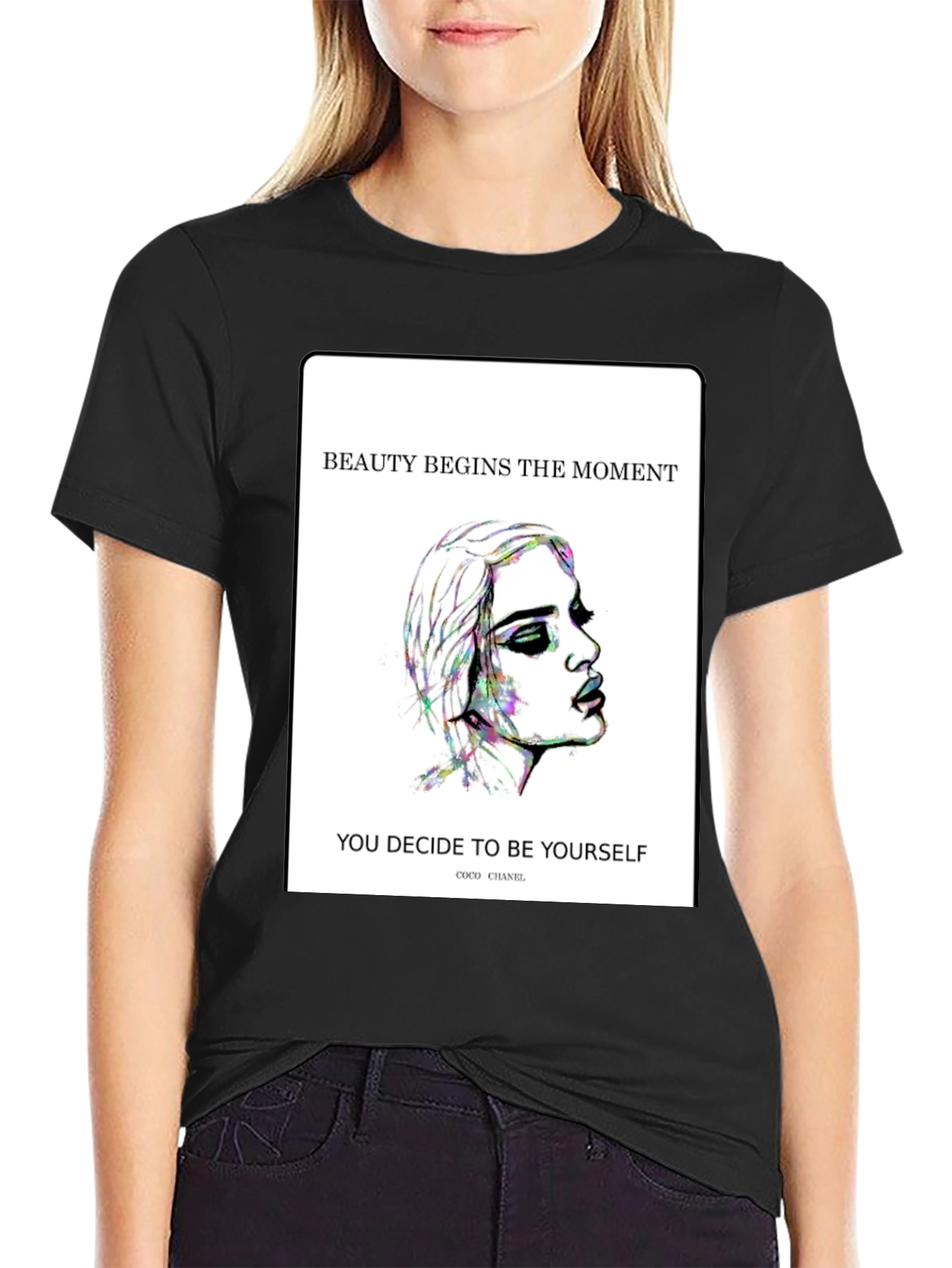 Beauty Quote Graphic Tee - Coco Chanel T-Shirt