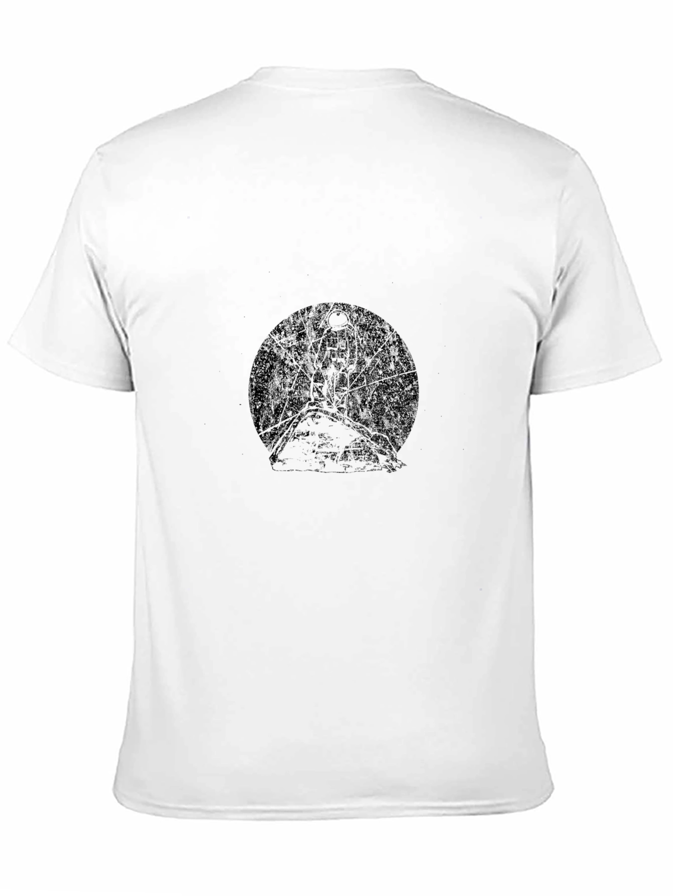 Mens Black Graphic Tee - Tree & Moon