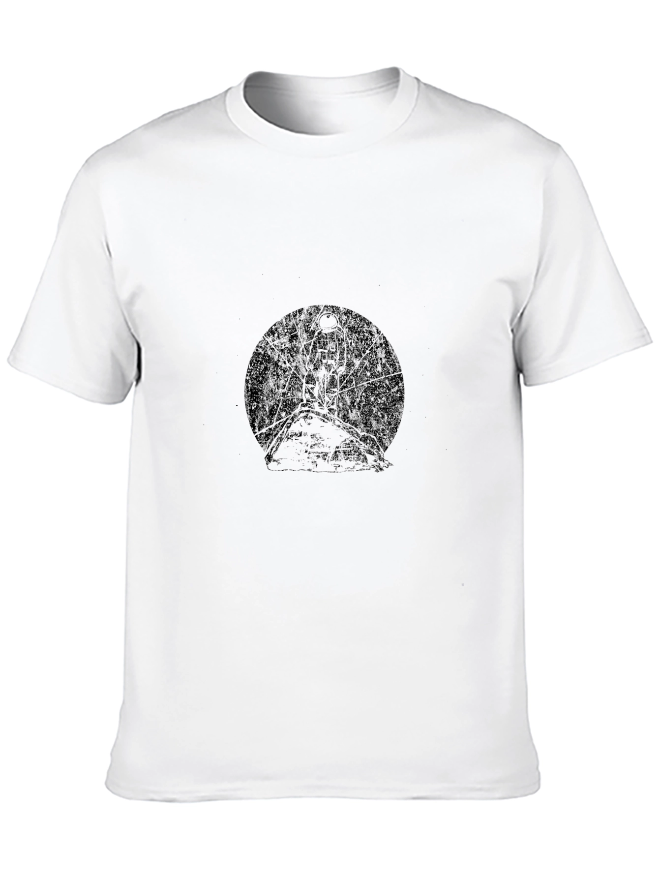 Mens Black Graphic Tee - Tree & Moon