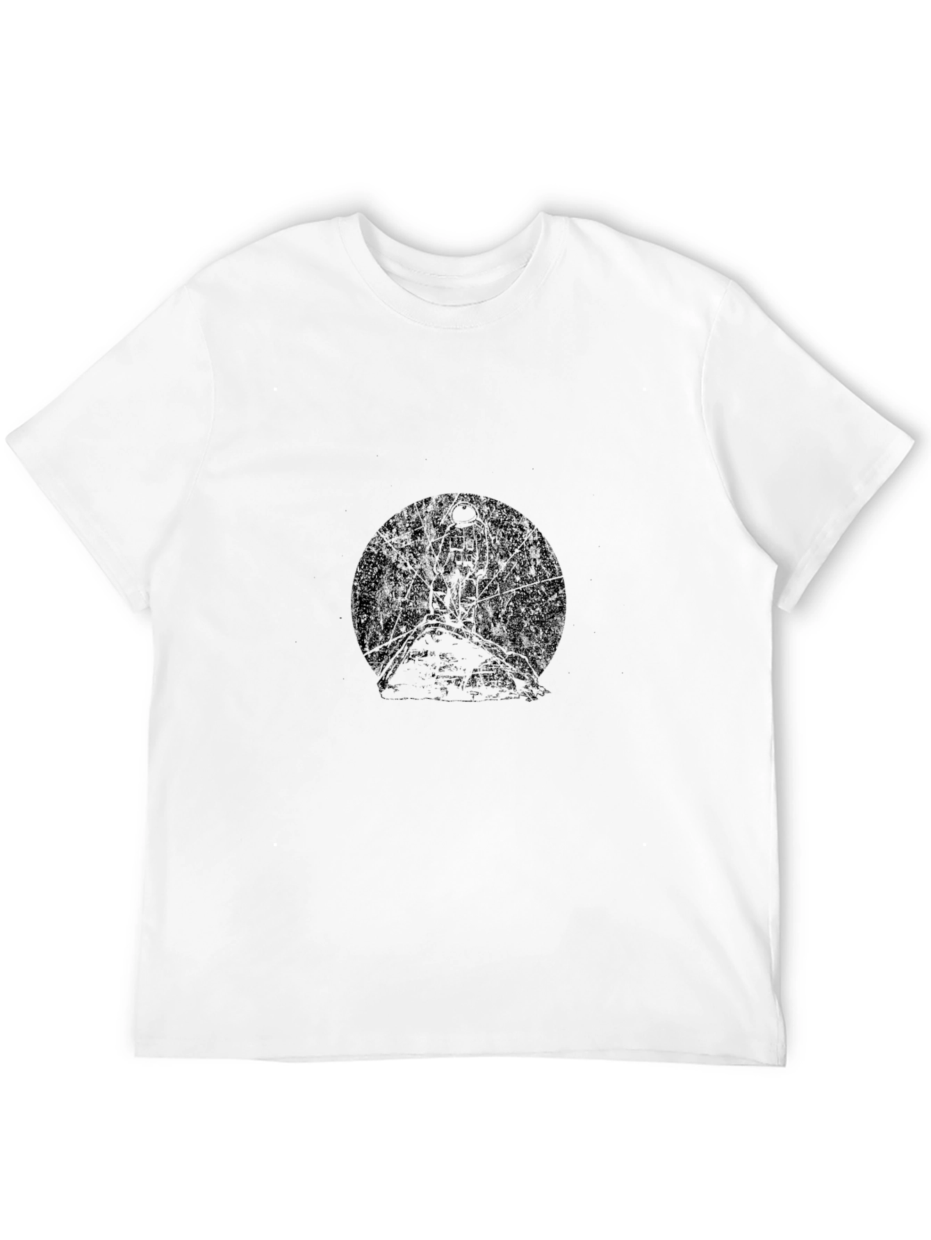 Mens Black Graphic Tee - Tree & Moon