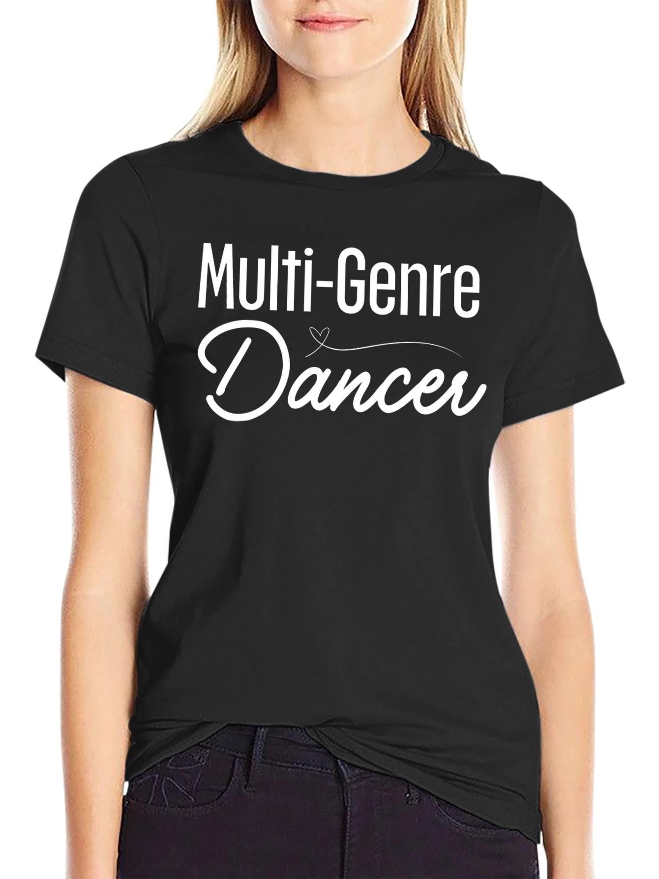 Multi-Genre Dancer Graphic Tee - Stylish Black T-Shirt