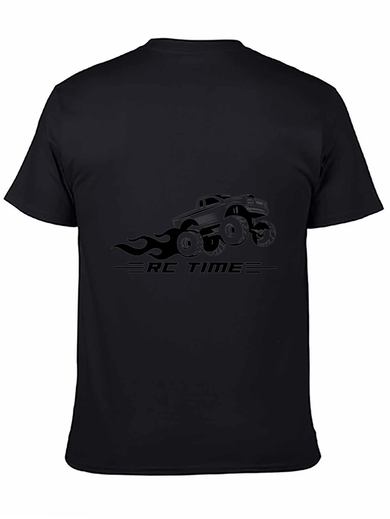RC Time Graphic Tee - Black Cotton T-Shirt