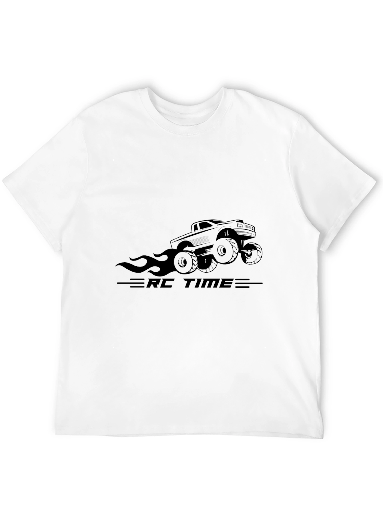 RC Time Graphic Tee - Black Cotton T-Shirt