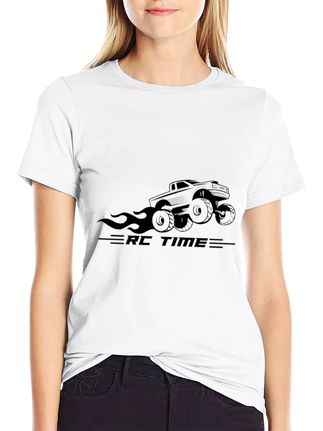RC Time Graphic Tee - Black Cotton T-Shirt