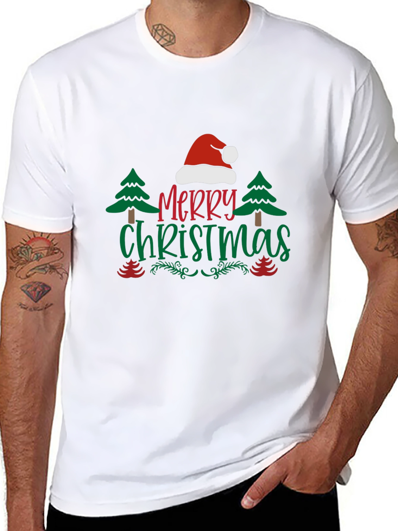 Festive Merry Christmas Graphic Tee Shirt