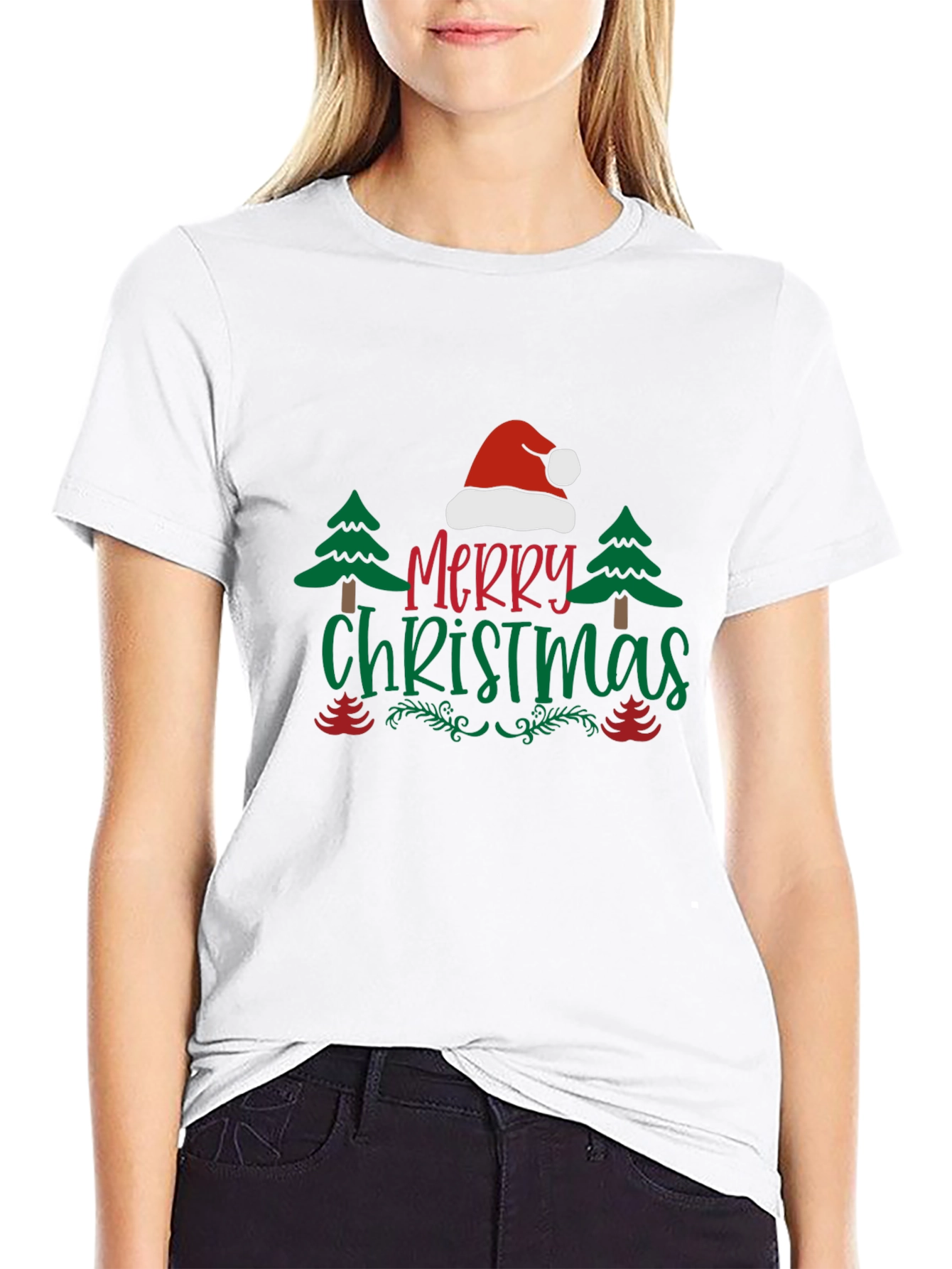 Festive Merry Christmas Graphic Tee Shirt