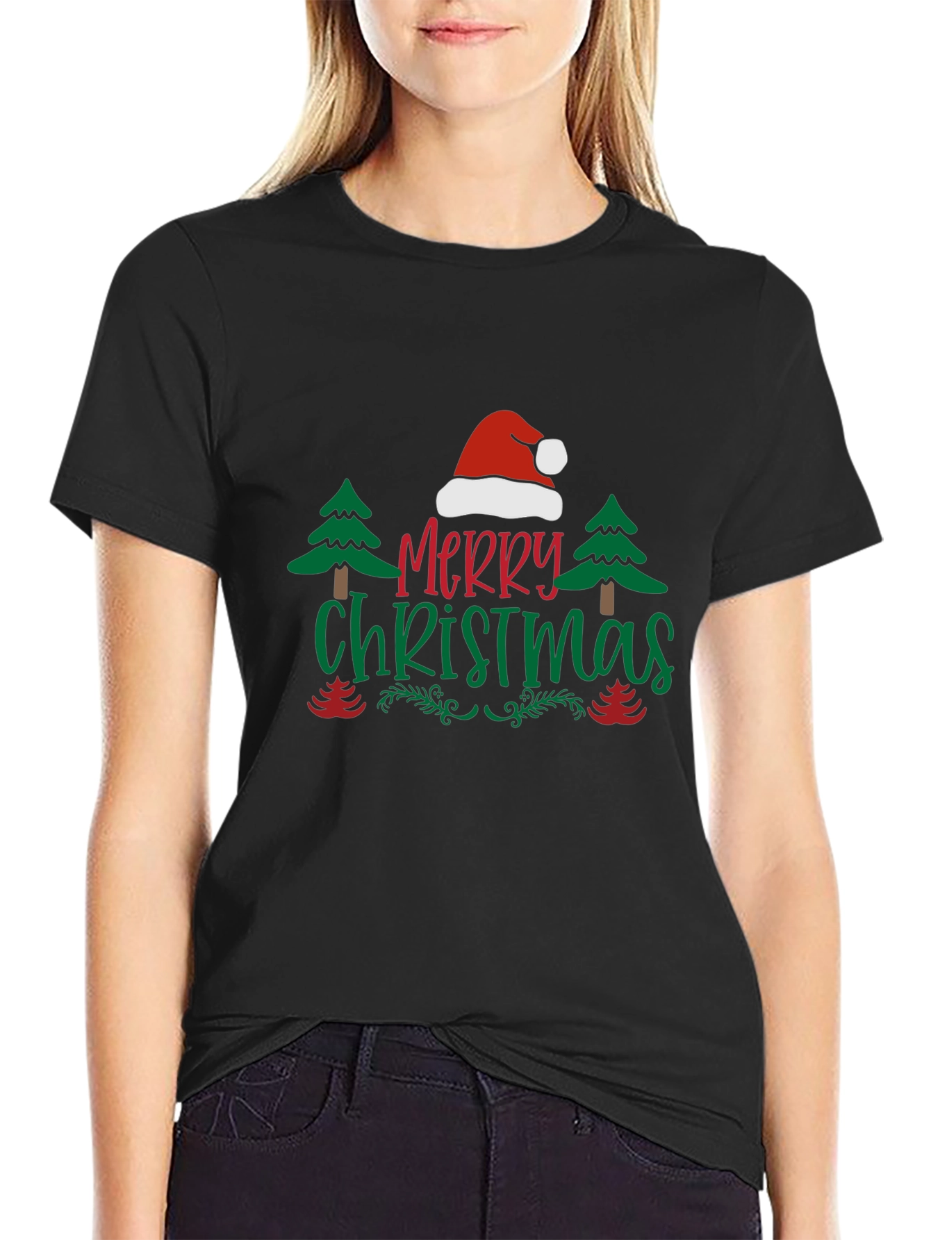 Festive Merry Christmas Graphic Tee Shirt