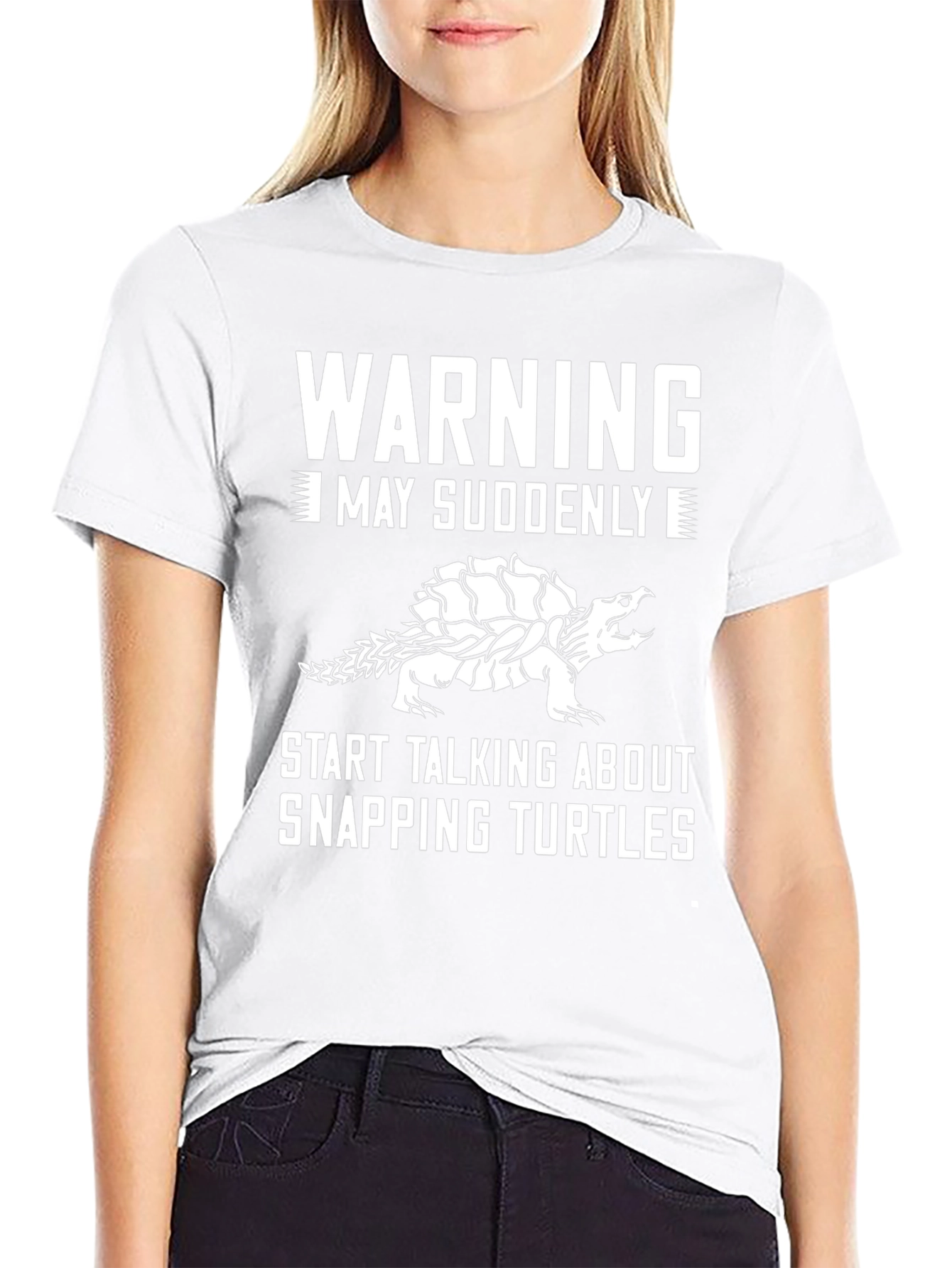 Warning Snapping Turtle Graphic T-Shirt