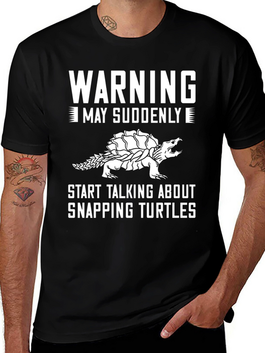 Warning Snapping Turtle Graphic T-Shirt