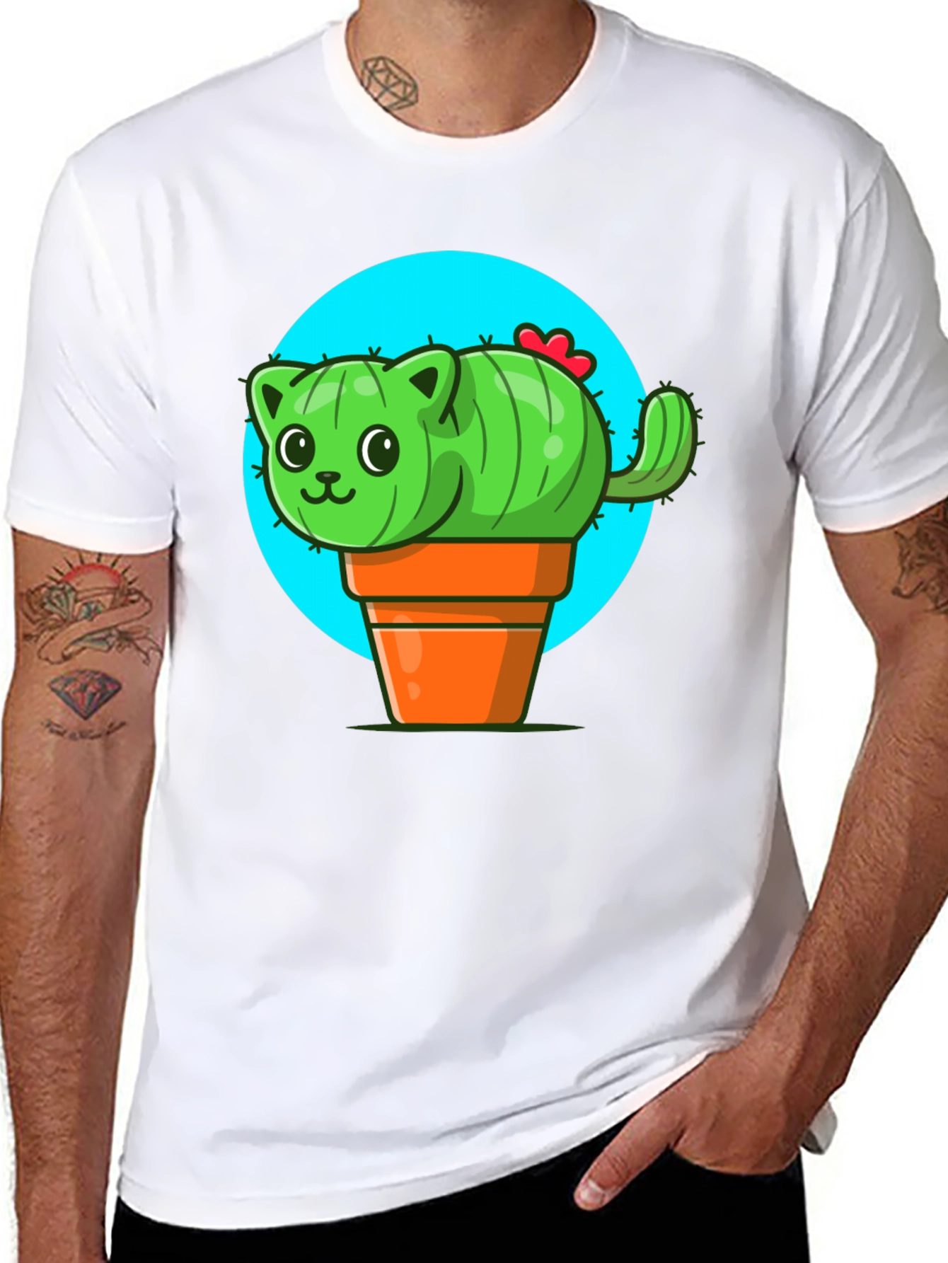 Cactus Cat T-Shirt - Potted Prickly Pet Tee