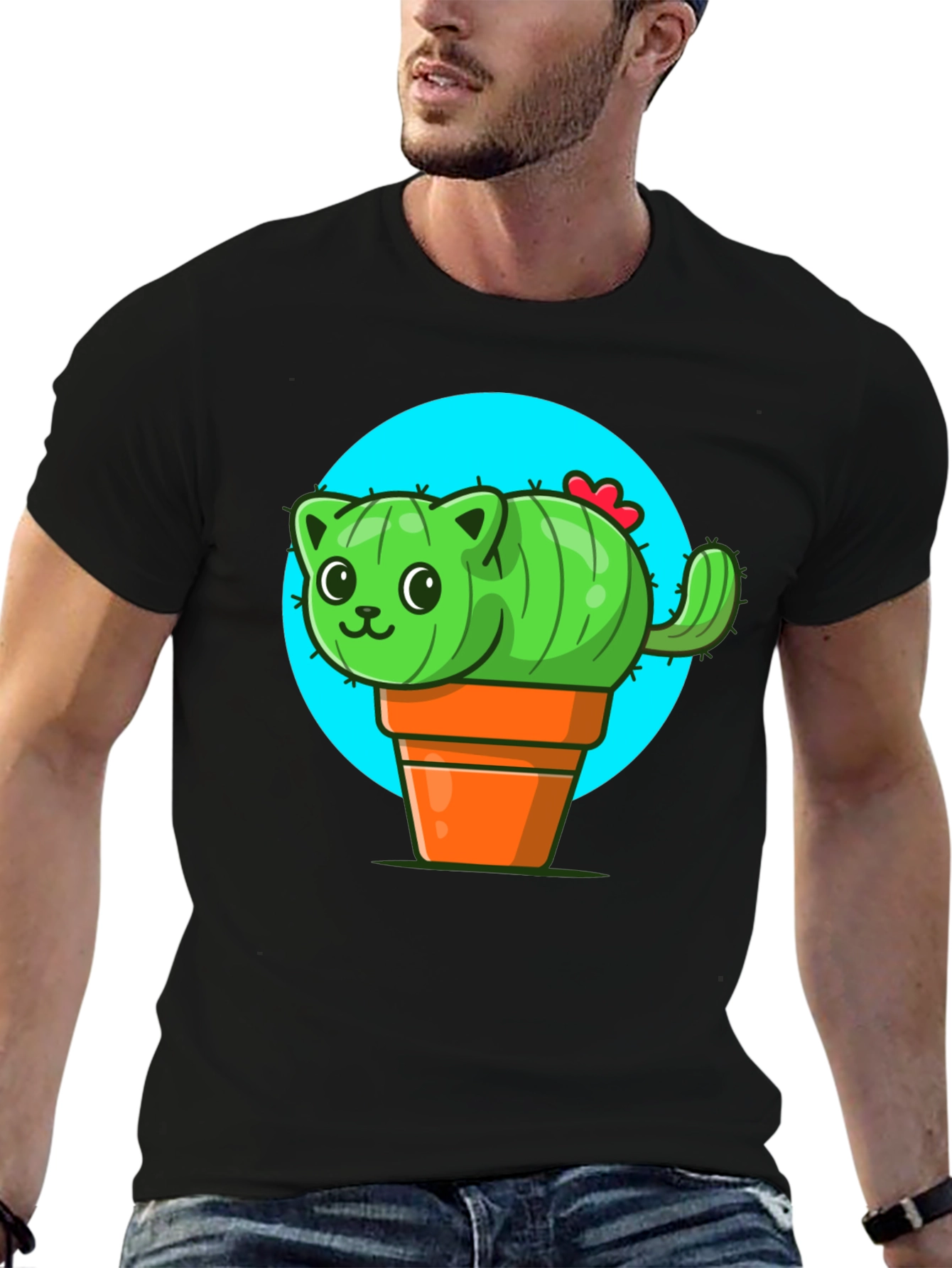 Cactus Cat T-Shirt - Potted Prickly Pet Tee
