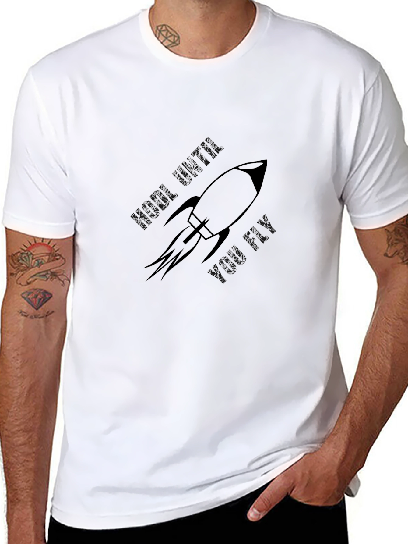 Rocket Graphic Black T-Shirt
