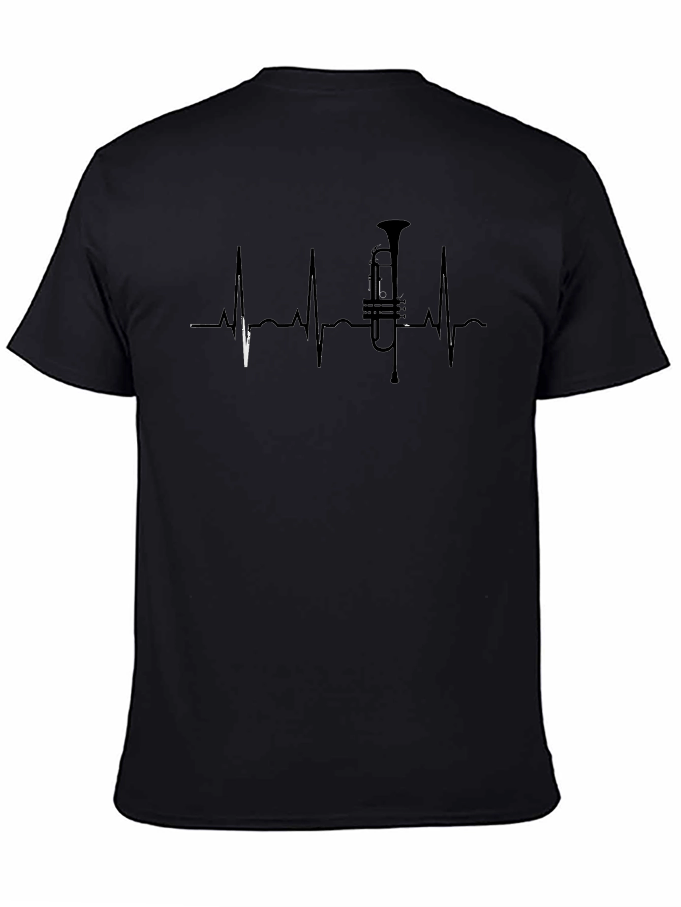 Music Lover T-Shirt - Trumpet Heartbeat Design