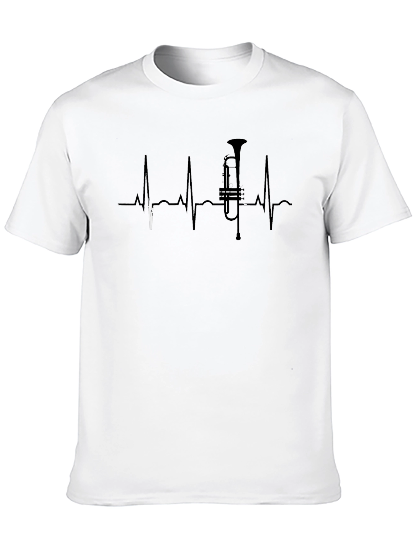Music Lover T-Shirt - Trumpet Heartbeat Design