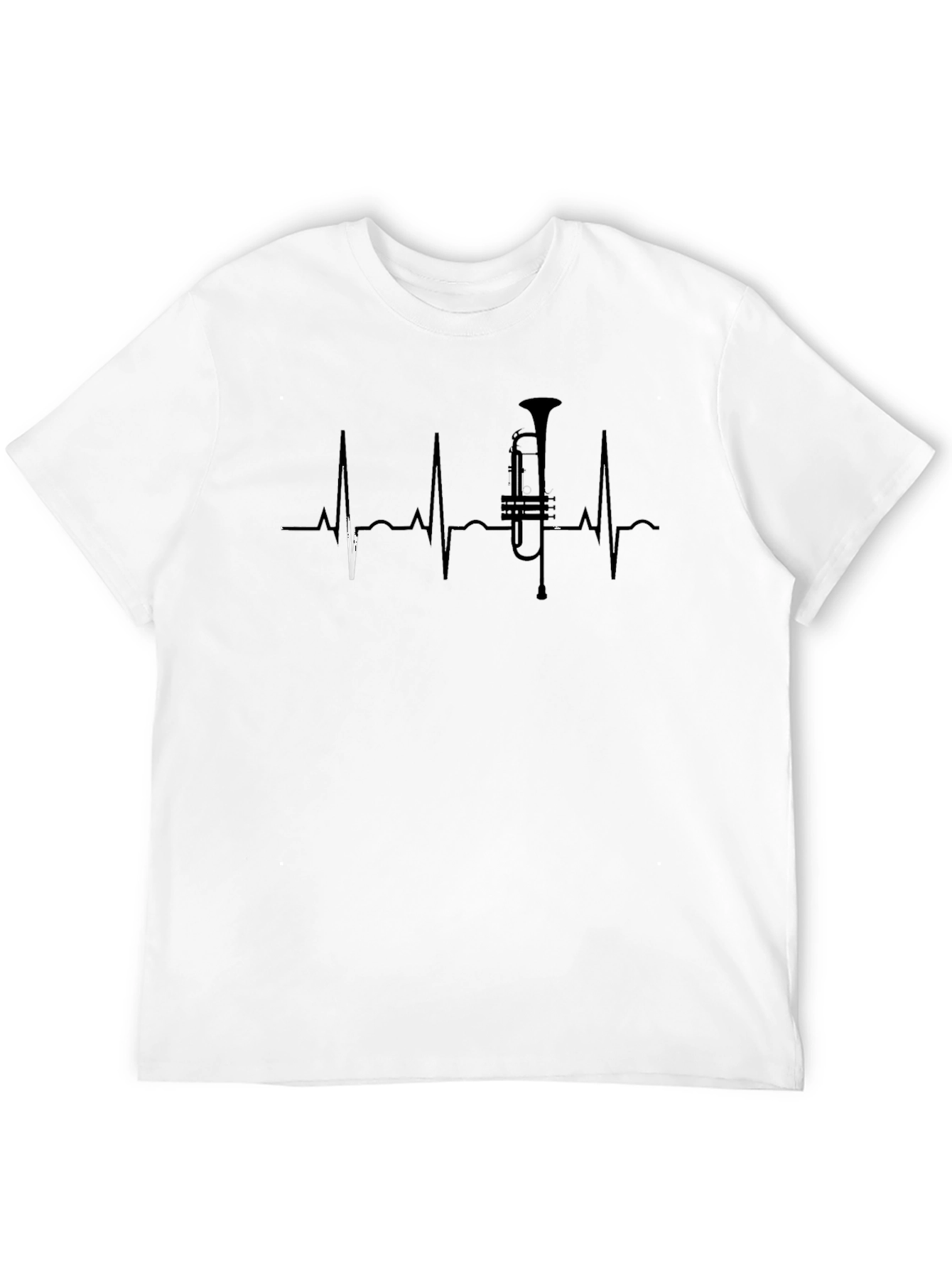 Music Lover T-Shirt - Trumpet Heartbeat Design