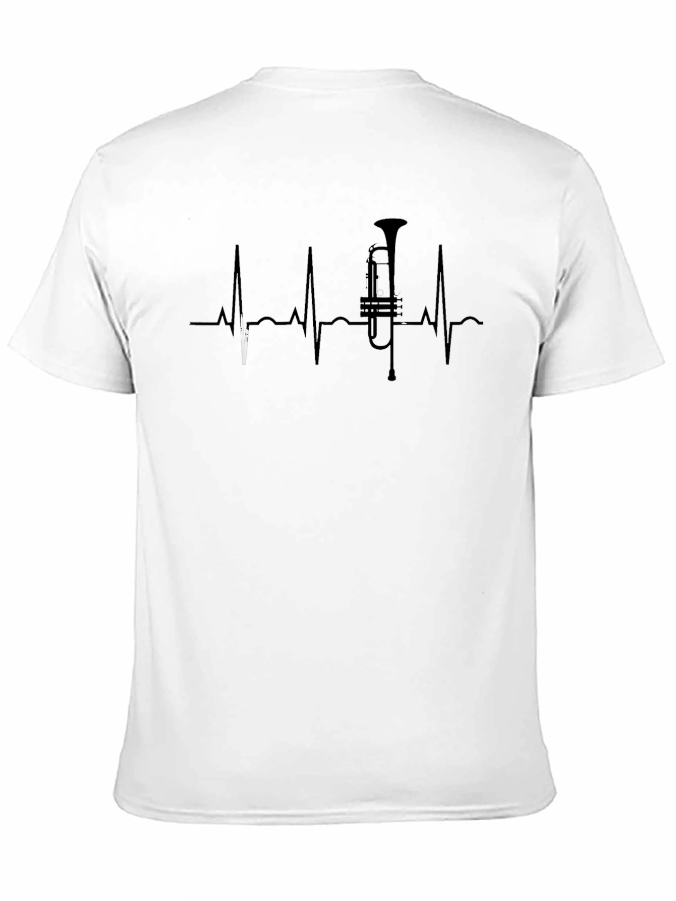 Music Lover T-Shirt - Trumpet Heartbeat Design