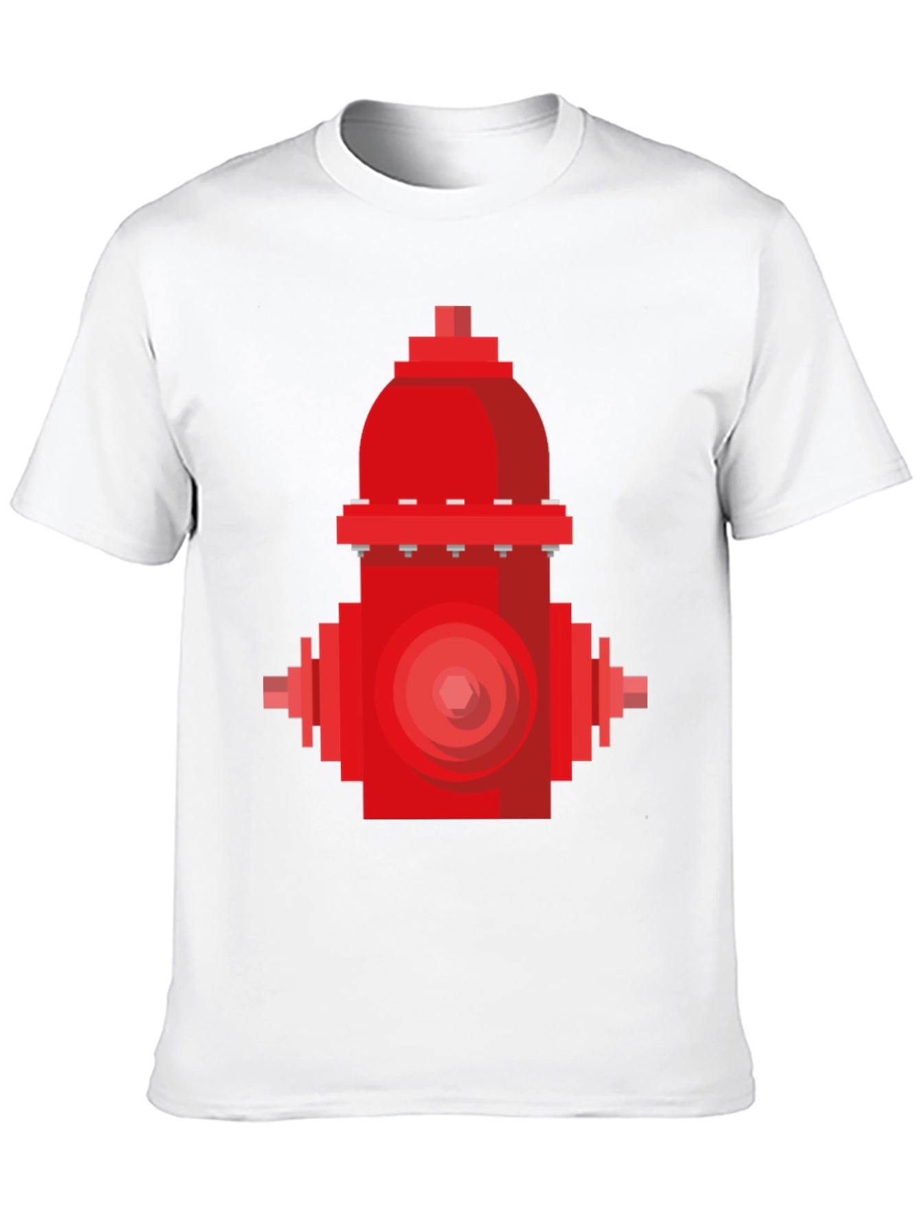 Pixel Fire Hydrant Graphic Tee - Black Cotton Shirt