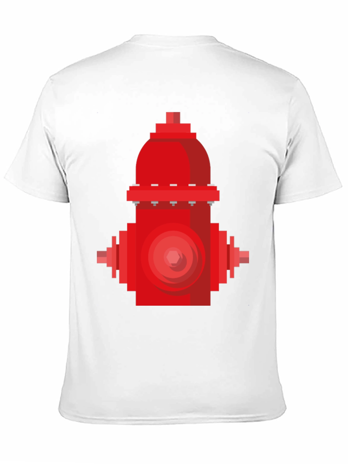 Pixel Fire Hydrant Graphic Tee - Black Cotton Shirt