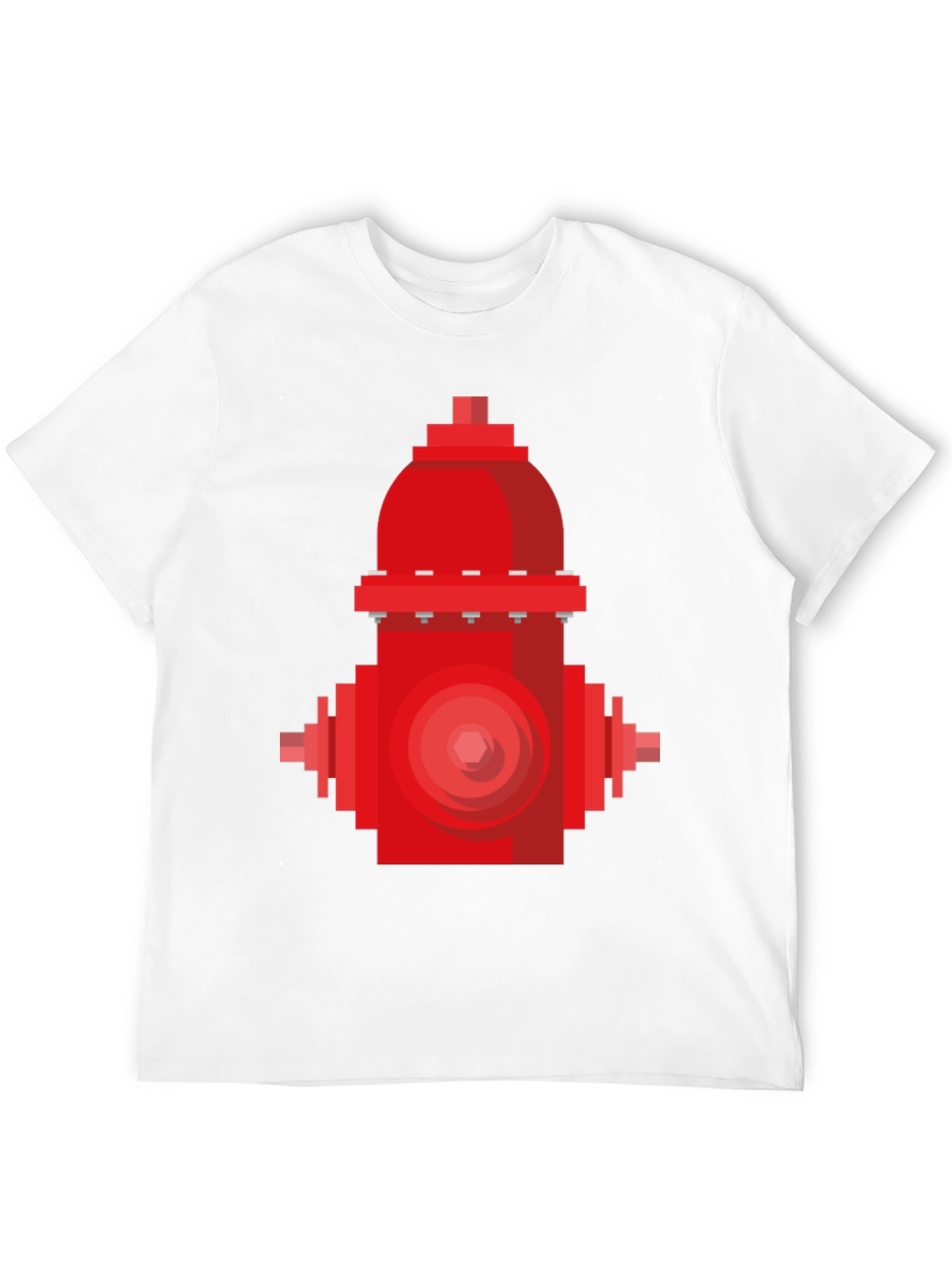 Pixel Fire Hydrant Graphic Tee - Black Cotton Shirt