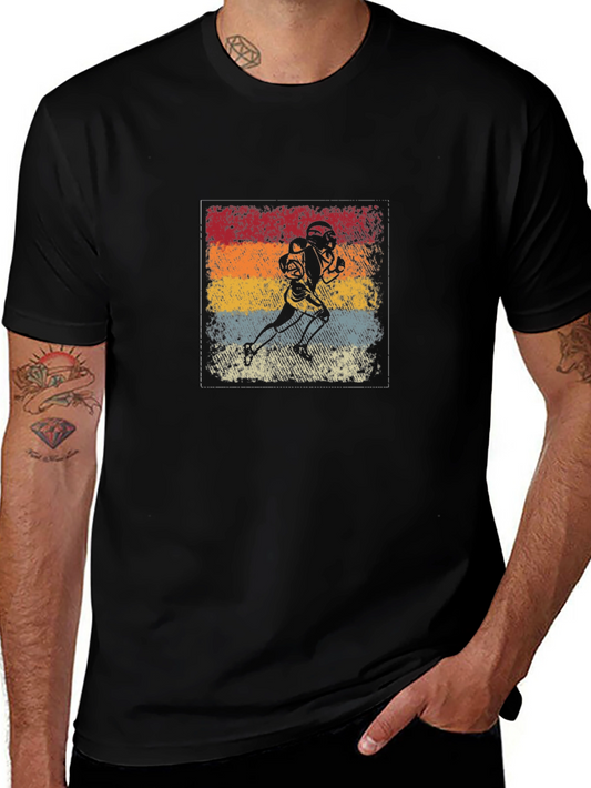 Retro Football Player Graphic T-Shirt